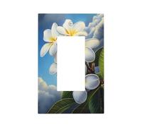 Plumeria Plaque murale pour interrupteur mural à bascule simple 1 gang Décoration de prise de courant pour la maison, la cuisine, la salle de bain