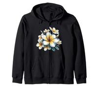 Plumeria Vintage Blanc Floral Tropical Bloom Summer Sweat à Capuche