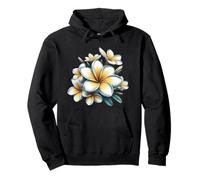 Plumeria Vintage Blanc Floral Tropical Bloom Summer Sweat à Capuche