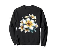 Plumeria Vintage Blanc Floral Tropical Bloom Summer Sweatshirt
