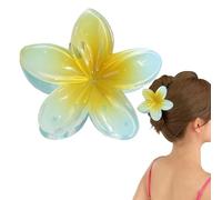Plumerias Hair Claw Clips, Large Colorful Flower Hair Accessories for Thick or Thin Hair, Stylish Clip for Women Girls Holiday Gifting and Everyday Hair Styling, 3.15x1.57 Inches