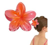 Plumerias Hair Claw Clips, Large Colorful Flower Hair Accessories for Thick or Thin Hair, Stylish Clip for Women Girls Holiday Gifting and Everyday Hair Styling, 3.15x1.57 Inches