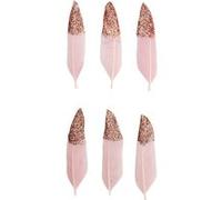 Plumes blanches fantaisies dorées ou argentées 8 cm X 6 pièces - Rico Design(...) - Roseor Rose Roseor Rose G