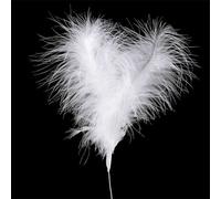 Plumes blanches sur fil 27cm décoration de mariage 6 pcs