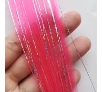 Plumes Cheveux Extensions de cheveux synthétiques 2 en 1 à Clip, postiche colorée, guirlandes argentées mélangées, reflets fête vacances for femmes et filles(6 pcs,TINSLE-A2A_22INCHES)