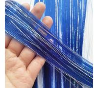 Plumes Cheveux Extensions de cheveux synthétiques 2 en 1 à Clip, postiche colorée, guirlandes argentées mélangées, reflets fête vacances for femmes et filles(6 pcs,TINSLE-A18_22INCHES)