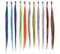 Plumes Cheveux Extensions de cheveux synthétiques colorées en fausses plumes i-tip, 16 pouces, 20 brins/paquet, ensemble d'outils Fiber résistante à la chaleur for femmes, accessoires perruque(2)