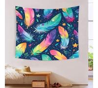 Plumes colorées 3D Effet Tapisserie Art Mural Tapisserie Murales Tapisserie Murale Tissu Pour La Décoration De Chambre À Coucher, Décorations Murales, Art Mural, Nappes Tapisseries 70cmx100cm