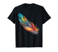 Plumes colorées Indiennes amérindiennes T-Shirt