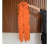 Plumes D’Autruche Châle Accessoire Décoratif Couches Plume D’Autruche Naturelle Boa Châle Plumes D’Autruche écharpe pour Décoration De Robe De Mariée Boas, Orange, 2 M 6PLY