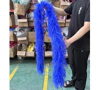 Plumes D’Autruche Châle Accessoire Décoratif Couches Plume D’Autruche Naturelle Boa Châle Plumes D’Autruche écharpe pour Décoration De Robe De Mariée Boas, Royal Blue, 50CM 6PLY