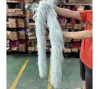 Plumes D’Autruche Châle Accessoire Décoratif Couches Plume D’Autruche Naturelle Boa Châle Plumes D’Autruche écharpe pour Décoration De Robe De Mariée Boas, Light Blue, 50CM 6PLY