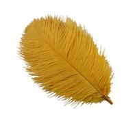 Plumes d'autruche 15-20cm, 10 pièces/lot, décoration de Festival, création de Bijoux, Plumes colorées, Accessoires artisanaux(Gold)
