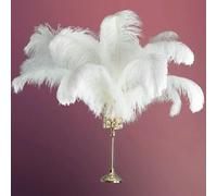 Plumes d'autruche blanches décoratives, 15 à 70 cm, grandes et longues plumes d'autruche, pour un carnaval au milieu d'une table, pièce maîtresse décorative, 50 à 55 cm, petit mât, 50 pièces