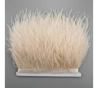 Plumes d'autruche noires de 8 à 10 cm pour travaux d'aiguille et travaux manuels, décoration de jupe, plumes naturelles, ruban à franges, rose lotus, 1 mètre