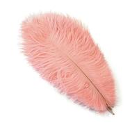 Plumes d'autruche noires naturelles pour la fabrication de bijoux, la décoration de mariage, l'artisanat, la conception de costumes, la décoration de scène à domicile - Rose crevette - 45-50 cm