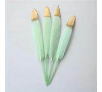 Plumes de canard et d'oie vert menthe trempées dans l'or, 10-15 cm / 4-6 pouces, pour loisirs créatifs, fabrication de bijoux et décoration - vert clair doré - 10 pièces