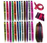 Plumes de cheveux 24 pièces à clips de 18 pouces dans des extensions colorées