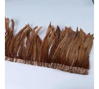 Plumes de coq 2 m, franges en plumes de queue de coq, bricolage, artisanat pour vêtements, ruban, accessoires de carnaval, or foncé, 20-25 cm
