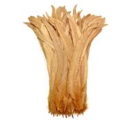 Plumes de coq colorées, 100 pièces/lot, artisanat, 25-45CM, 10-18 pouces, décoration de mariage en plumes de queue de coq(Khaki,10-12inch 25-30cm)