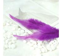Plumes de coq roses naturelles, accessoires de décoration pour le montage de mouches, travaux d'aiguille et travaux manuels, violet, 10-15 cm, 100 pièces