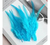 Plumes de coq roses naturelles, accessoires de décoration pour le montage de mouches, travaux d'aiguille et travaux manuels, bleu lac, 10-15 cm, 20 pièces