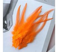 Plumes de coq roses naturelles, accessoires de décoration pour le montage de mouches, travaux d'aiguille et travaux manuels, orange, 10-15 cm, 50 pièces