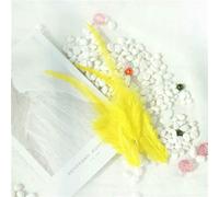 Plumes de coq roses naturelles, accessoires de décoration pour le montage de mouches, travaux d'aiguille et travaux manuels, jaune, 10-15 cm, 100 pièces
