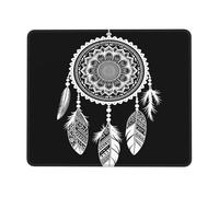 Plumes De Crâne De Bison Amérindien du Sud-Ouest Tapis De Souris Gaming Bords Cousus Mousepad Résistant À Usure Mouse Pad pour Travail Bureau Maison 25X30Cm