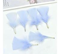 Plumes de dinde pour travaux manuels 5-10 cm, plumes de mariage, création de bijoux, carnaval, accessoires artisanaux, décoration - Bleu ciel - 20 pièces
