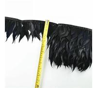 Plumes de faisan blanches et noires, 1 mètre, ruban pour vêtements, coq, oie, dinde, autruche, franges, couture, décoration - Si Piao Bian_a