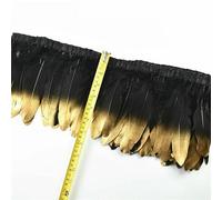 Plumes de faisan blanches et noires, 1 mètre, ruban pour vêtements, coq, oie, dinde, autruche, franges, couture, décoration - Da Piao Jin Tou_a