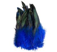 Plumes de faisan naturelles de 15 à 20 cm, accessoires de carnaval, 50 pièces/lot, plumes de poulet, bijoux artisanaux, décoration, plumes - Bleu roi - 15 à 20 cm
