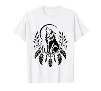 Plumes de Loup Floral bohème Tribal sud-Ouest T-Shirt Graphique avec Valeur