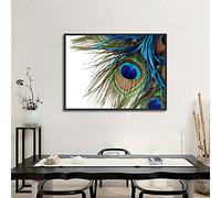 Plumes de paon affiches et impressions décoration photo murale plume verte toile verte impression d'art pour chambre peinture 30x45 cm sans cadre