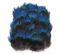 Plumes de paon naturelles bleues et dorées for l'artisanat, la fabrication de bijoux, les boucles d'oreilles, les travaux d'aiguille, les accessoires artisanaux et la décoration(3-7cm 1.2-2.8inch,500