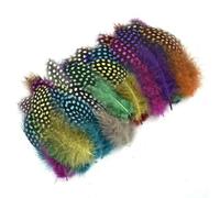 Plumes de pintade naturelles colorées pour travaux manuels, travaux d'aiguille, plumes de faisan, attrape-rêves décoratif, accessoires d'artisanat - Couleurs mélangées - 50 pièc