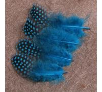 Plumes de pintade naturelles colorées pour travaux manuels, travaux d'aiguille, plumes de faisan, attrape-rêves décoratif, accessoires artisanaux - Bleu lac - 100 pièces
