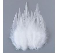 Plumes de poulet blanches de 10 à 15 cm, accessoires décoratifs pour attrape-rêves, montage de mouches, plumes de coq pour bricolage, artisanat, bijoux, couture, 50 pièces - Blanc - 50 pièces
