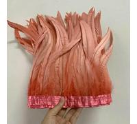 Plumes de queue de coq 25-30 cm/10-12 pouces, 10 mètres, blanc, noir, rouge, accessoires de décoration pour bricolage, ruban, plume, rouge pastèque, 25-30 cm