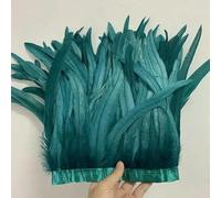 Plumes de queue de coq 25-30 cm/10-12 pouces, 10 mètres, blanc, noir, rouge, accessoires de décoration pour bricolage, ruban, plume, bleu, 25-30 cm