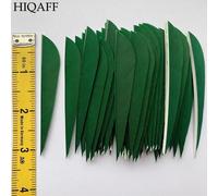 Plumes de tir à l'arc en forme de goutte d'eau,50 pièces,3 pouces,flèches,aubes de tir à l'arc,plume traditionnelle pour manche en carbone de bambou - Type green
