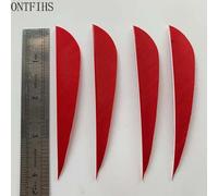 Plumes de tir à l'arc paraboliques en forme de goutte d'eau,accessoires de chasse pour flèche,bricolage,4 pouces,100 pièces - Type Rouge