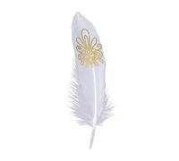Plumes d'oie à paillettes dorées, 24 pièces, for artisanat, 6-8 pouces, accessoires de bijouterie, Plume naturelle, décoration de fête de mariage(P5)