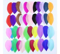 Plumes d'oie colorées en vrac 5-8 cm mini plumes naturelles pour l'artisanat, la fabrication de bijoux, attrape-rêves, pendentif, plume décorative - Couleurs mélangées - 200 pièces
