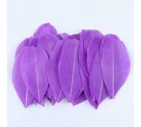 Plumes d'oie colorées en vrac 5-8 cm mini plumes naturelles pour l'artisanat, la fabrication de bijoux, attrape-rêves, pendentif, plume décorative - violet rougeâtre - 200 pièces