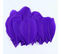 Plumes d'oie colorées en vrac 5-8 cm mini plumes naturelles pour loisirs créatifs, fabrication de bijoux, attrape-rêves, pendentif, plume décorative - Violet foncé - 200 pièces