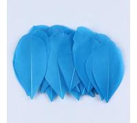 Plumes d'oie colorées en vrac 5-8 cm mini plumes naturelles pour loisirs créatifs, fabrication de bijoux, attrape-rêves, pendentif, plume décorative - Bleu lac - 200 pièces