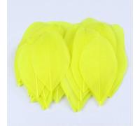 Plumes d'oie colorées en vrac 5-8 cm, mini plumes naturelles pour loisirs créatifs, fabrication de bijoux, attrape-rêves, pendentif, plume décorative - Jaune - 200 pièces