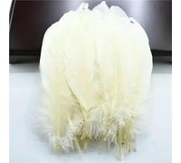 Plumes d'oie naturelles colorées pour l'artisanat, bijoux blancs, accessoires d'artisanat, décoration de mariage, plumes d'oie, blanc cassé, 100 pièces